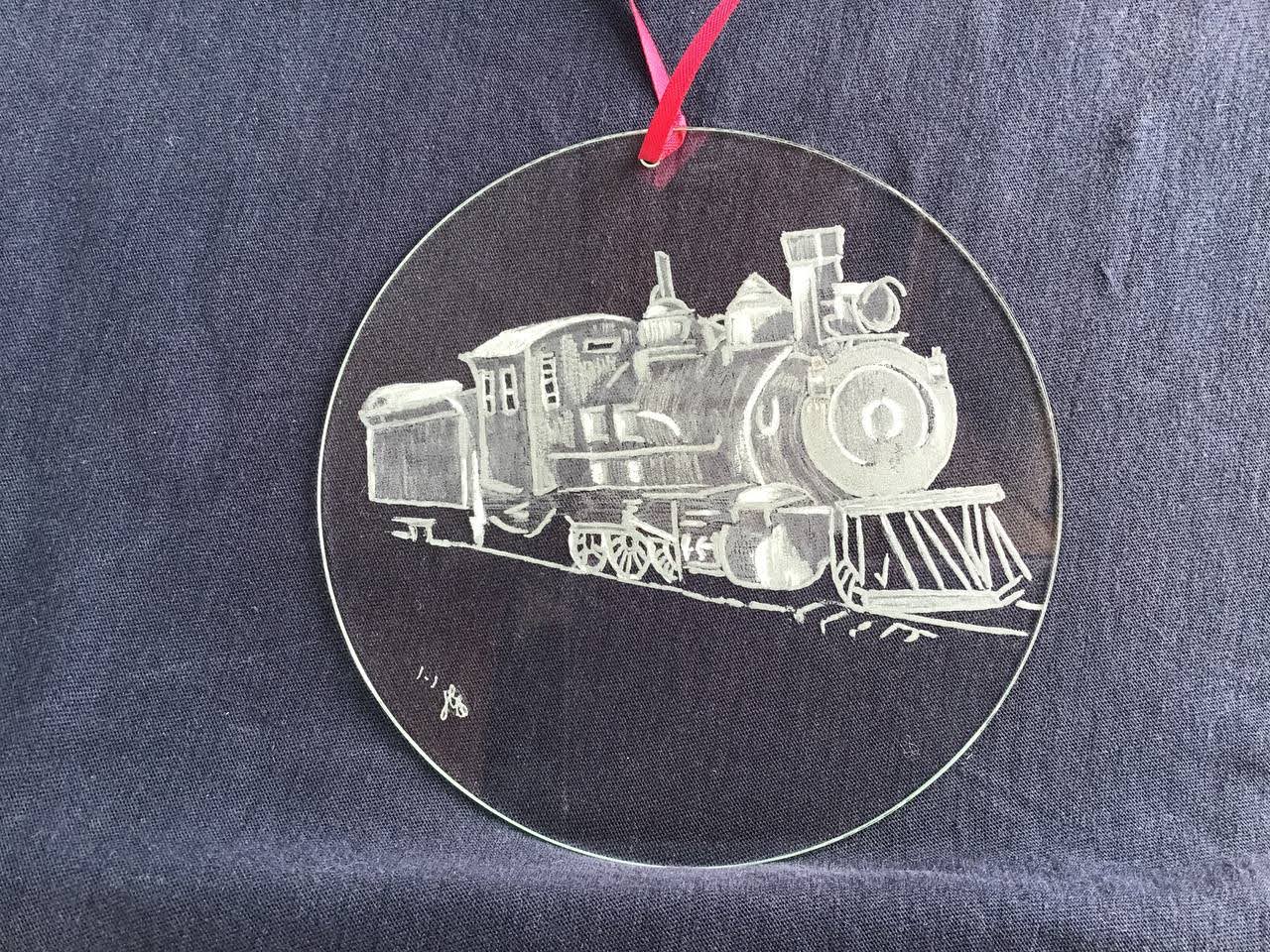 Glass Engraving - Train